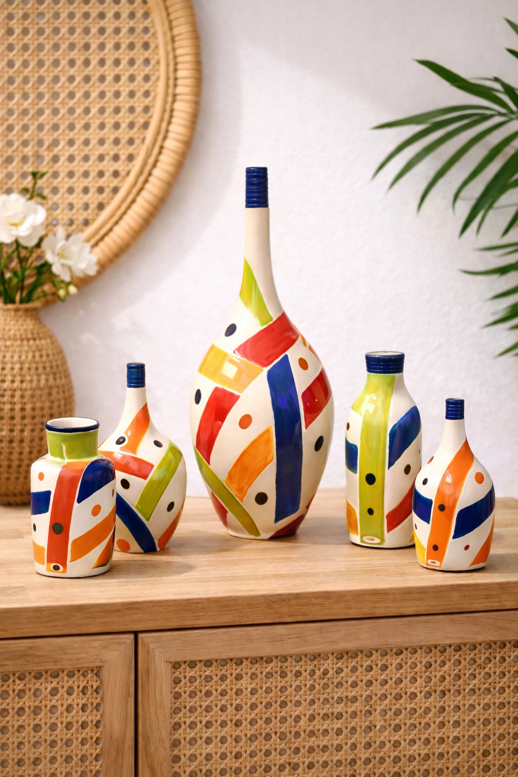Handmade Moroccan Abstract Clay Vase